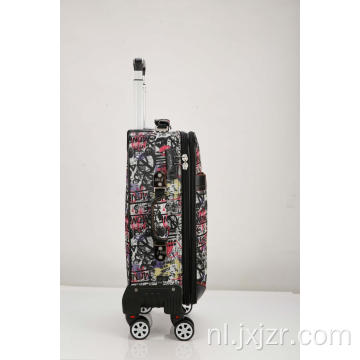 Bedrukte bloemen Trolley bagage met verwijderde Spinner